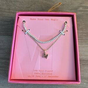 Initial Necklace Set (Letter M) NWT